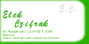 elek czifrak business card